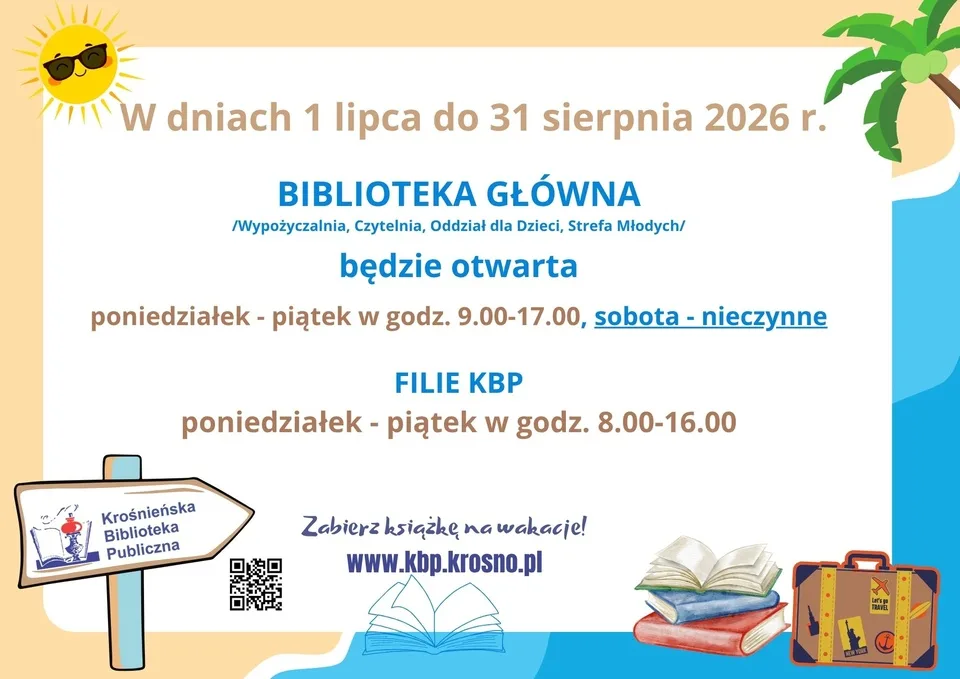 Wakacyjne godziny otwarcia biblioteki